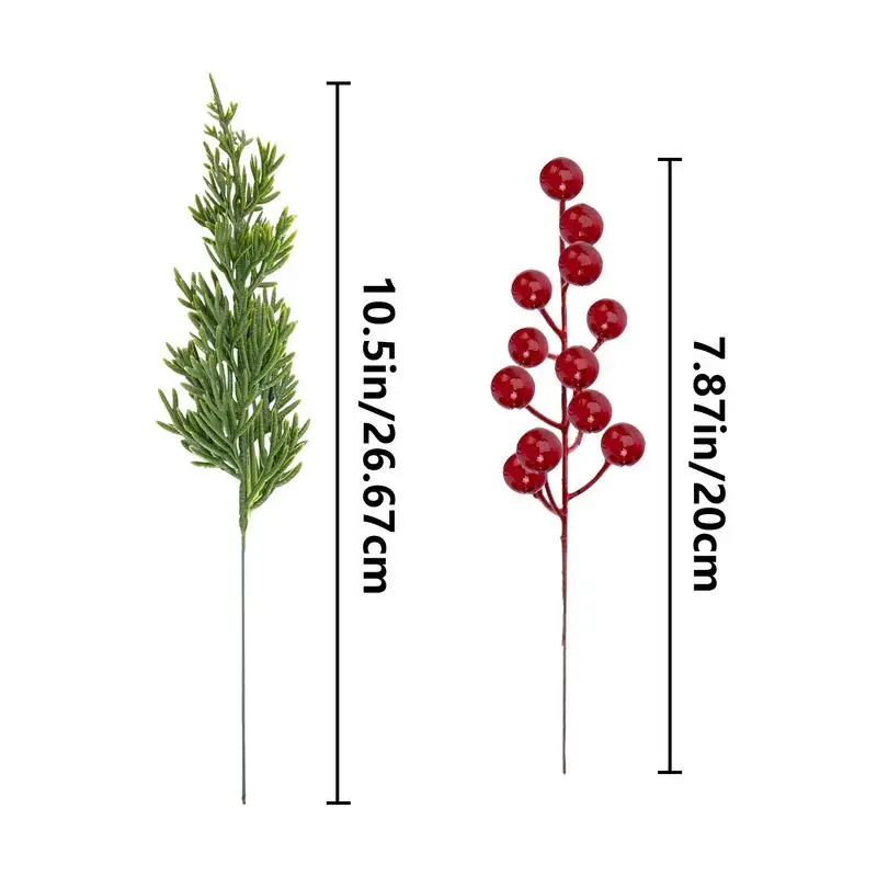 45 шт. рождественские сосновые ветки Norfolk с красными ягодами искусственная зелень