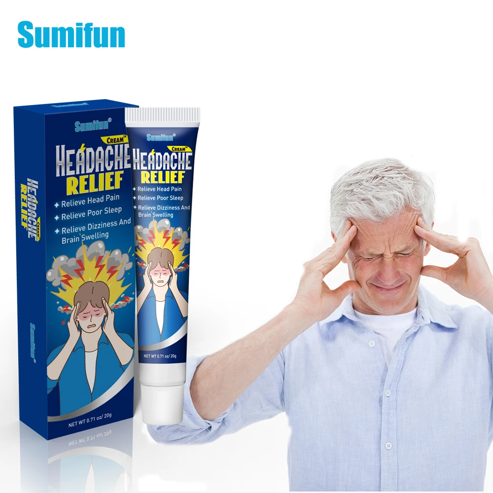 

Sumifun Headache Relief Cream Dizzy Migraine Treatment Oil Soothing Dizziness Relax Tense Head Neck Muscle Pain Relief Plaster