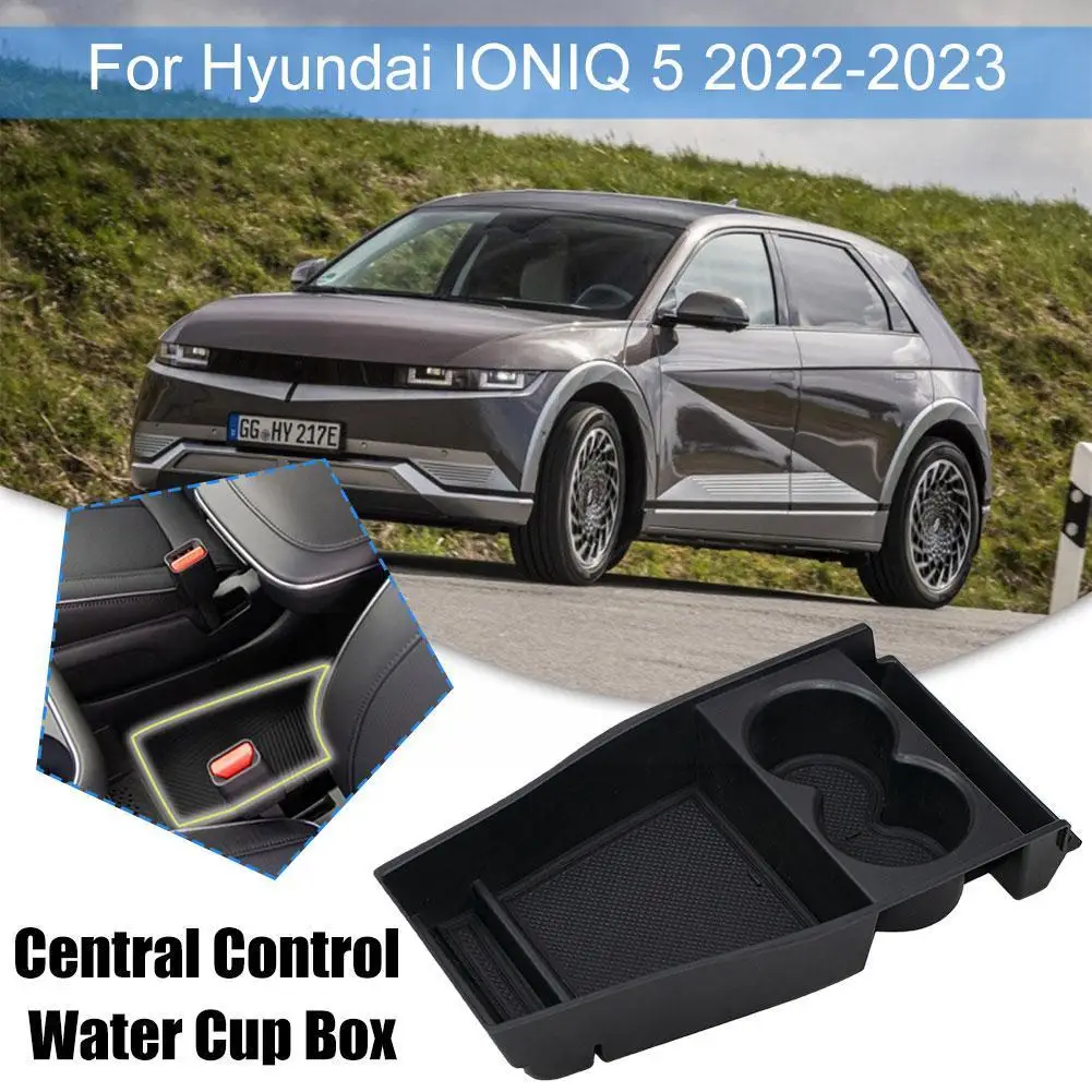 

Подлокотник для подстаканника для Hyundai IONIQ 5 2022-2023, центральная консоль для хранения, аксессуары для автомобиля, черный органайзер, лоток St H5E8