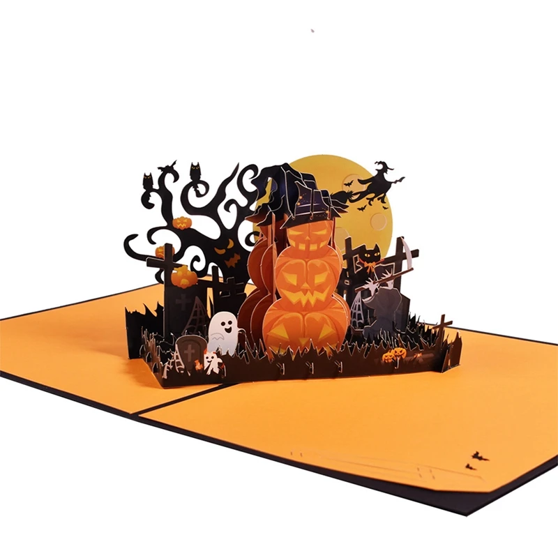 3D Pop up Halloween Pumpkin Greeting Card Thanksgiving New Year