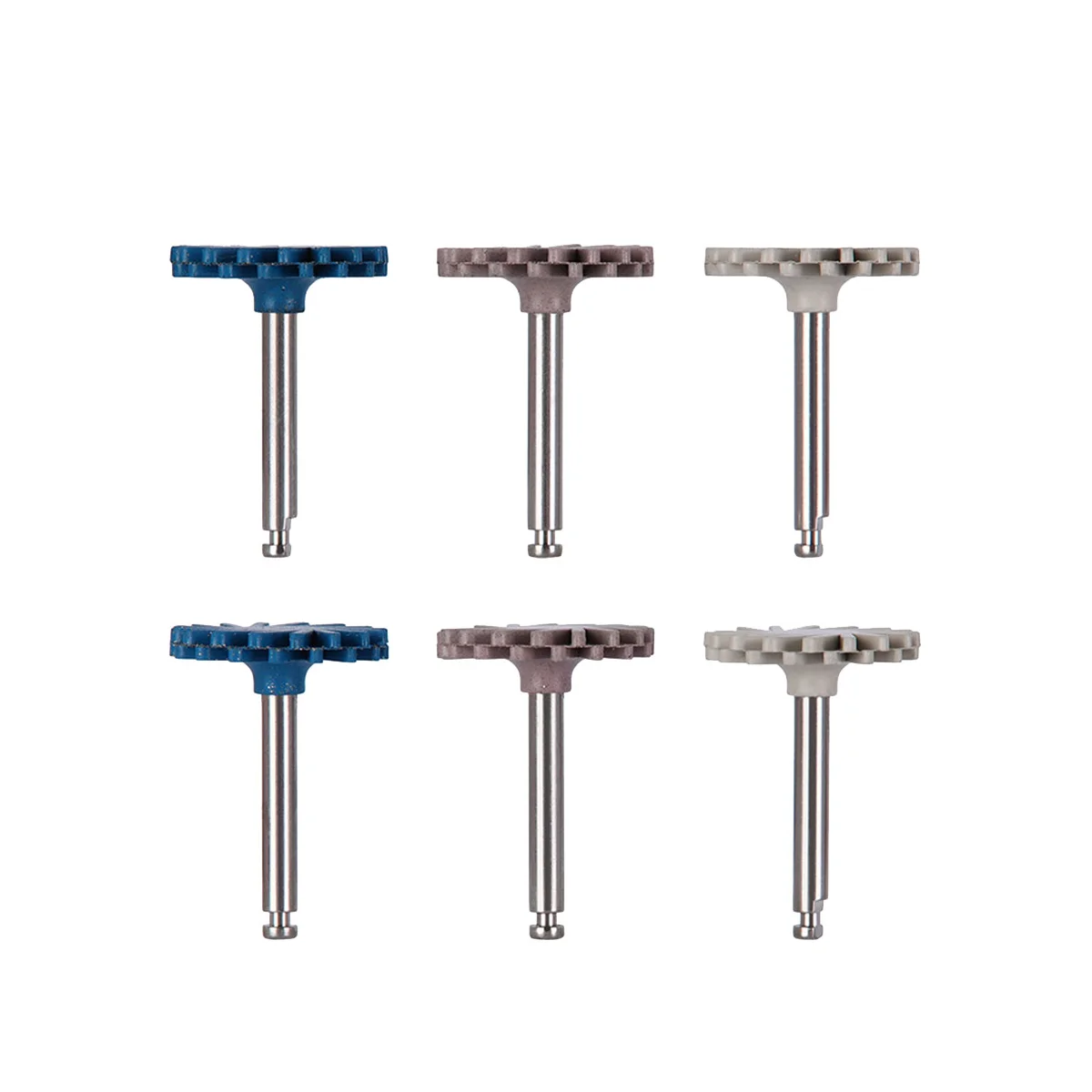 

6Pcs/Set Dental Rubber Polisher Composite Resin Polishing Diamond System RA Disc Kit 14mm Wheel Spiral Flex Burs Tools