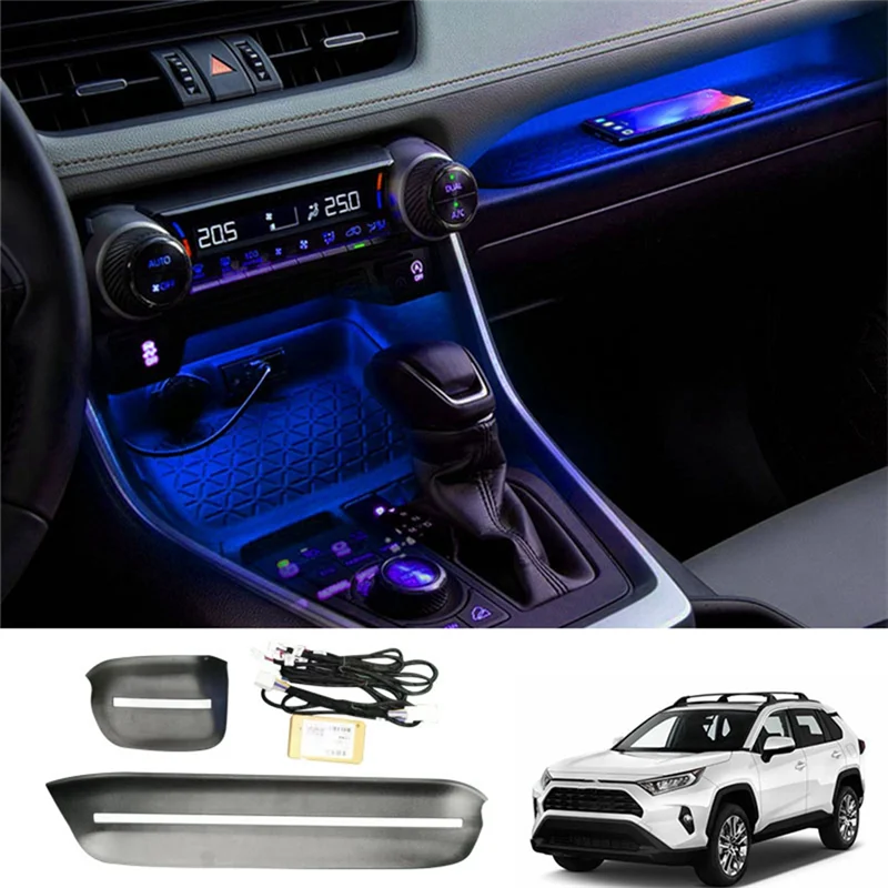 

Панель приборной панели автомобиля, интерьерная атмосфера, Цветовая осветительная полоса для Toyota RAV4 2019 2020 2021