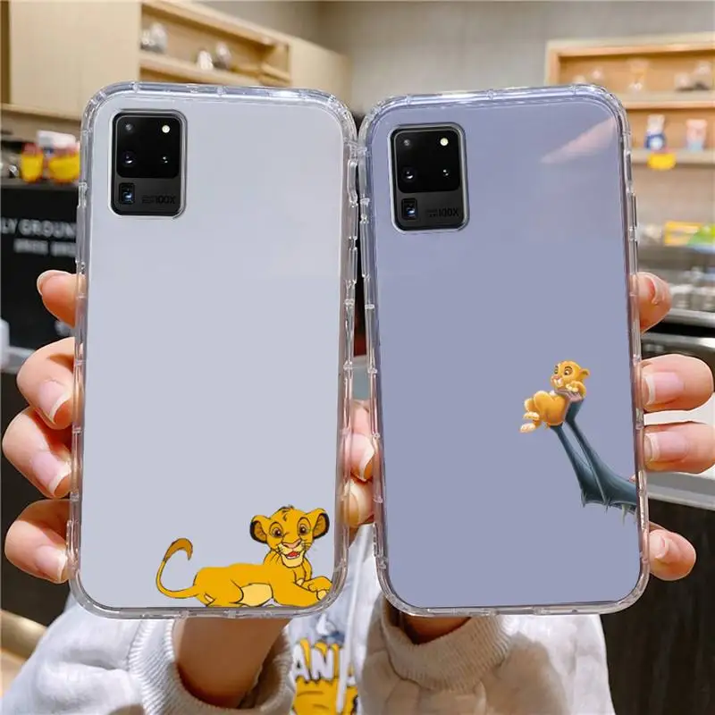 

Simba The King Lion Phone Case For Samsung Galaxy S10 S10e A70 Edge S22 S23 Plus Ultra Note10 Transparent Cove
