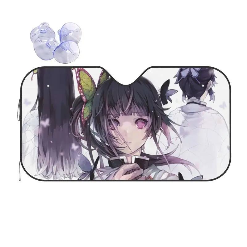 

Ghost Slayer Anime Car Sunshade Cartoon Animation Car Sunscreen UV Protection Auto Parts Decorative Sunshade