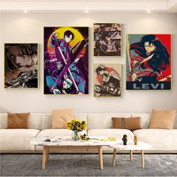 attack on titan levi anime posters kraft paper sticker home bar cafe decor art wall stickers