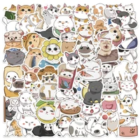 62pcs japanese cat daily doodle stickers for laptop stationery sketchbook sticker aesthetic craft supplies scrapbooking material