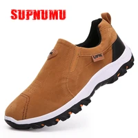 supnumu mens casual walking shoes slip on comfortable anti slip male sneakers footwear breathable men loafers large size 48