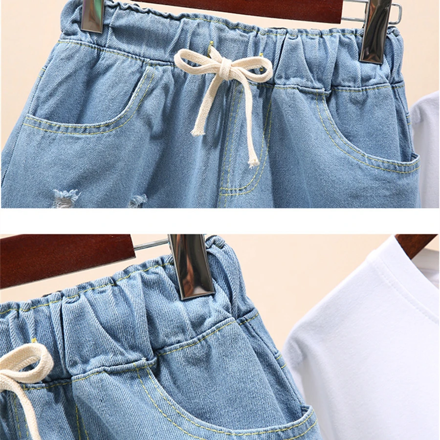 Oversize 7xl Hole Summer Shorts Jeans Lace Up Casual Wide Leg Denim Pant Women Pantalones Cortos Baggy Korean Vaquero Short New