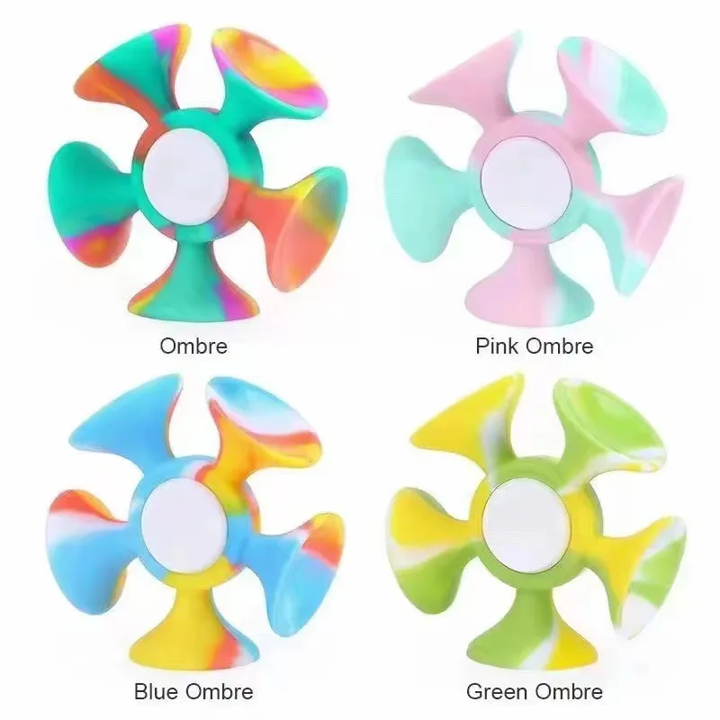 

4Pcs/Set New Fidget Toy Rotating Fidget Spinner with Suction Cups Educational Anti-Anxiety Stress Relief Kids Adult Toys Gifts