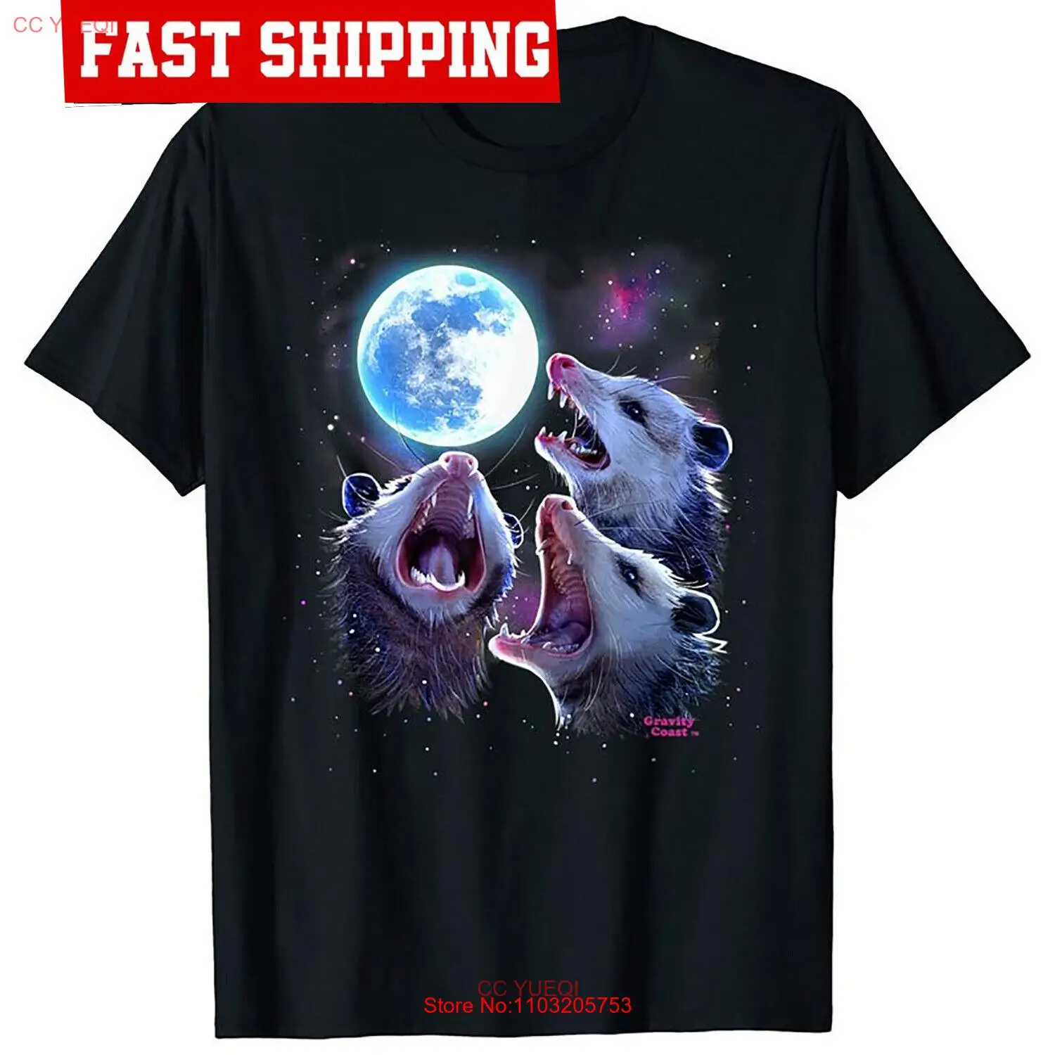 Футболка Possum Милая футболка Opossum три позиса воет у Луны как 3 Wo