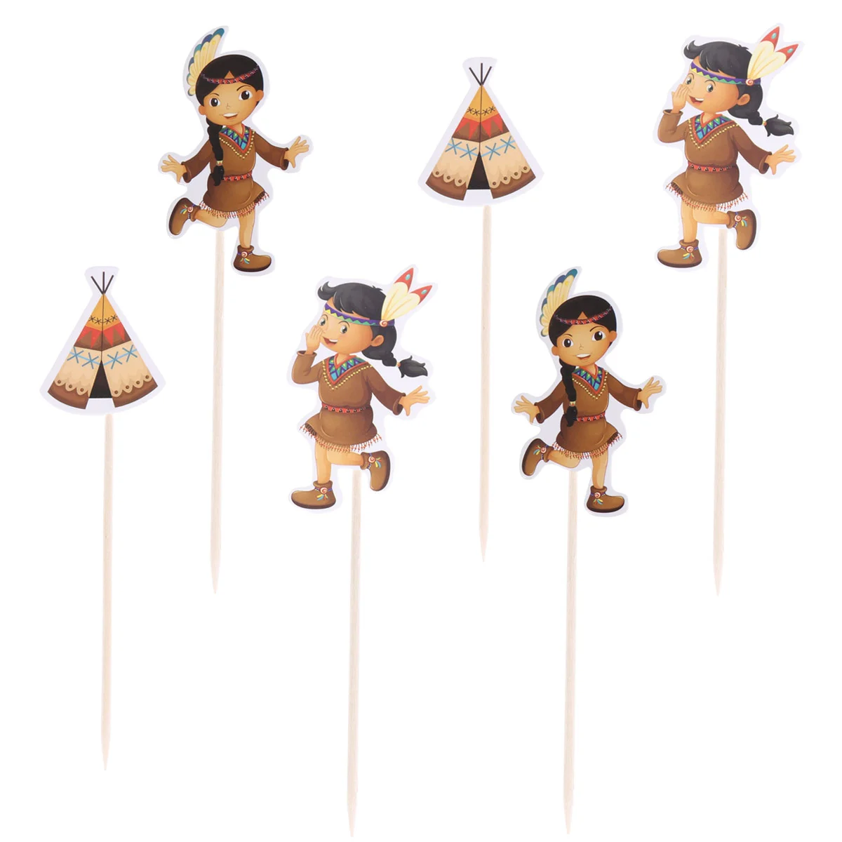 

24 Pcs Wedding Topper Cute Ingredients Paper Cake Decorations Cupcake Decorating Topper Wooden Thanksgiving Cupcake Toppers