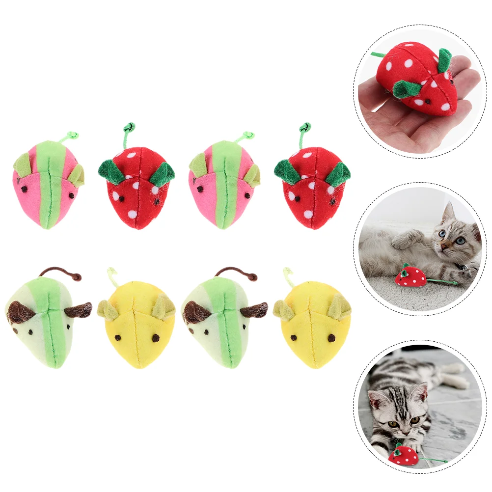 

8 Pcs Mouse Cat Toy Funny Toys Interactive Lemon Cats Cartoon Modeling Catnip Plush