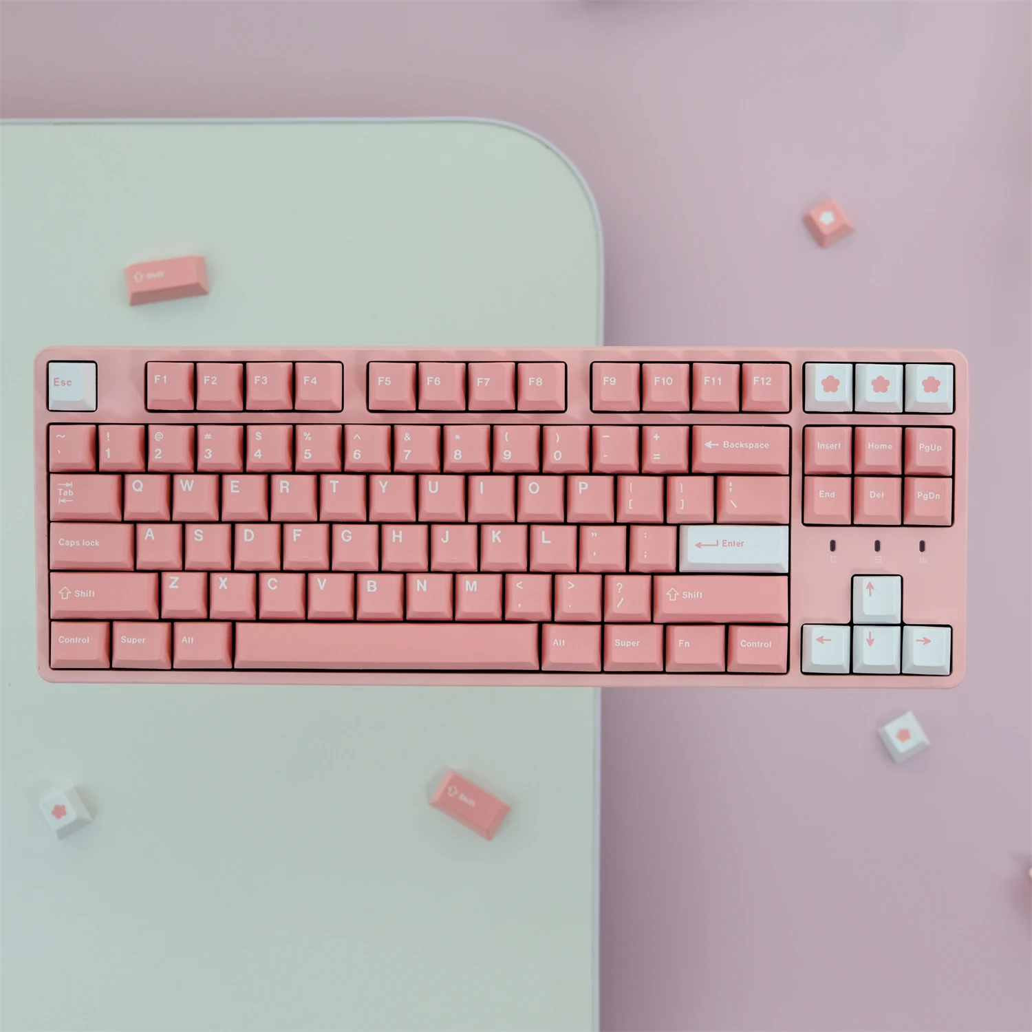 

129 Keys GMK Peach Blossom Keycap PBT Material Cherry Profile Dye Sublimation Fits 61/68/84/87/98/108 Mechanical Keyboard
