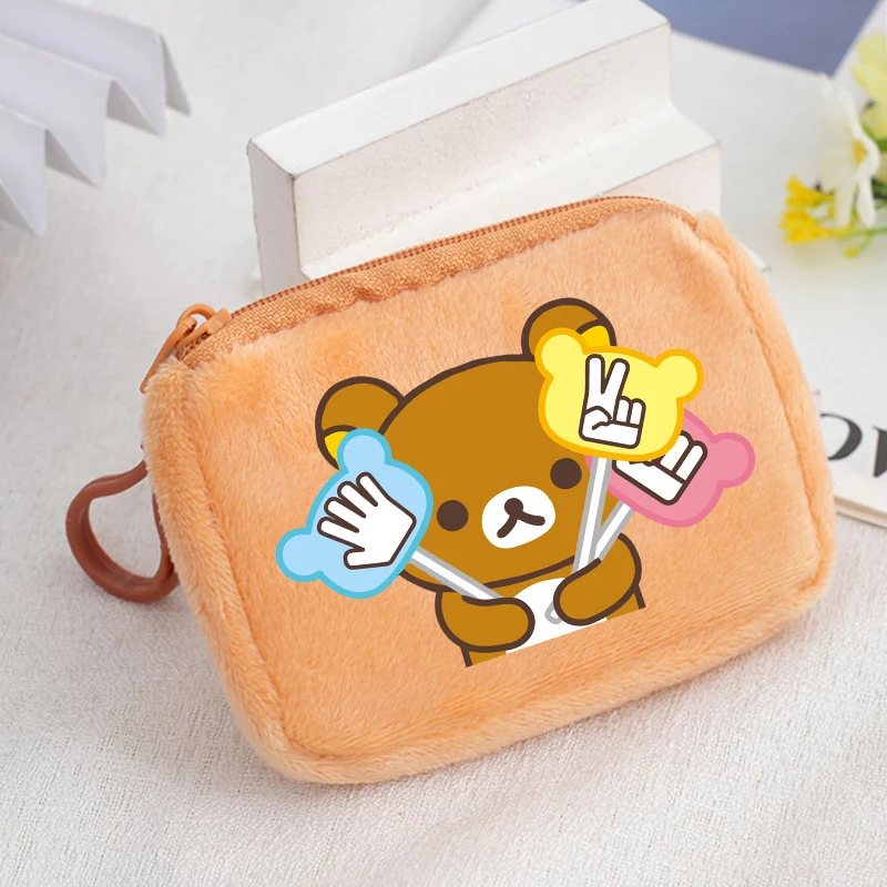 Квадратный кошелек Rilakkuma с принтом аниме и мультфильмов, кошельки для девочек и мальчиков, милые портативные мини-сумки для хранения, кошелек Kawaii, подарки для детей (art.: 3920da4e20e52) - 3920da4e20e52