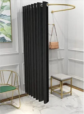 

Clothing store, shopping mall, U-shaped simple fitting room, temporary movable curtain, changing room, track, fitting rod rack