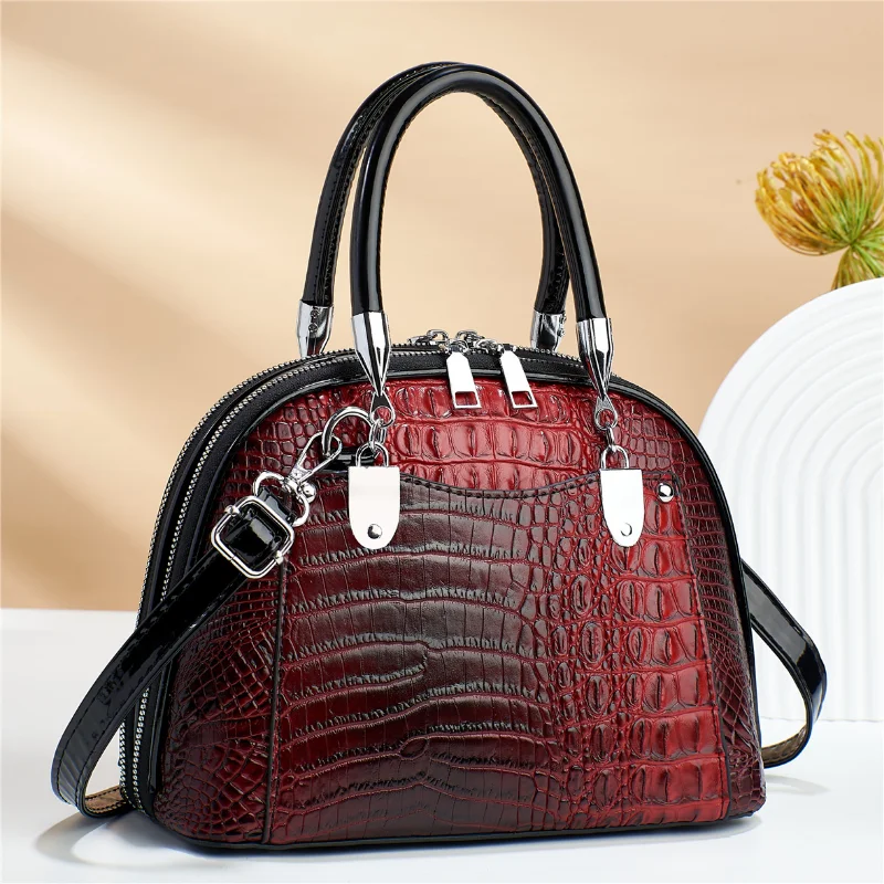 Crocodile Pattern PU Women's Handbag 2023 Retro Light Luxury Single Shoulder Crossbody Bags Fashion Commuter Satchel Versatile