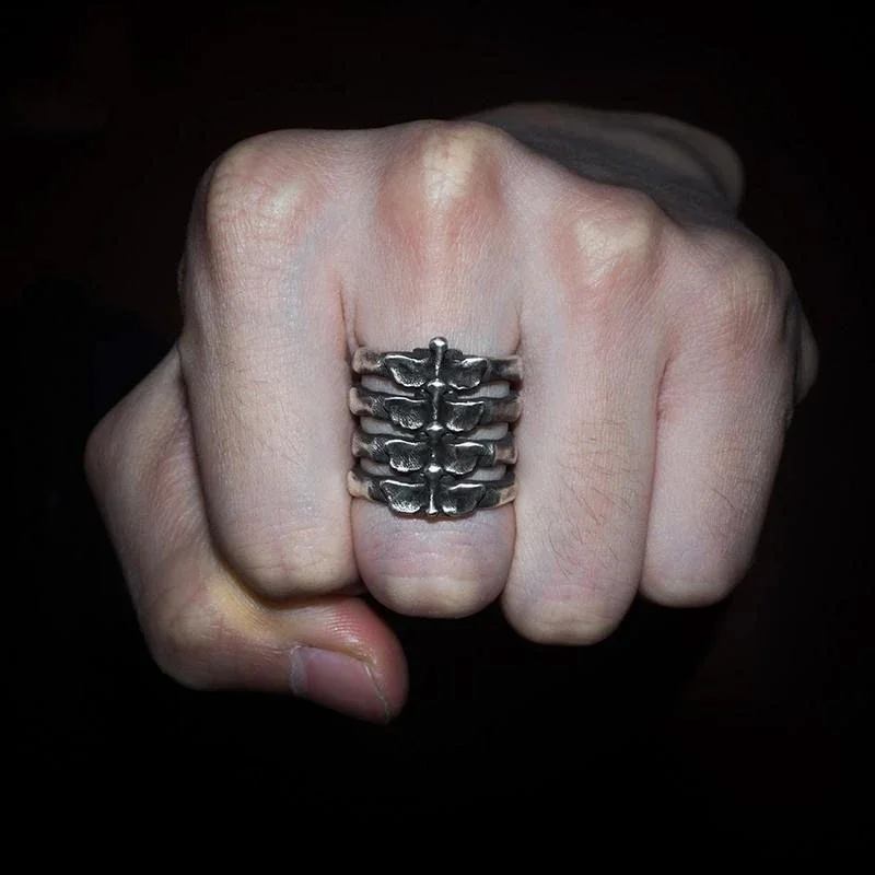 

Creative Design Men's Skull Ribs Open Ring Goth Punk Jewelry Gift