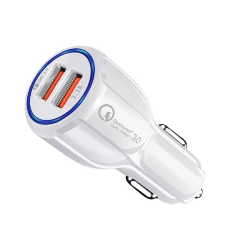 Sales Promotion Car charger QC3.0 Dual USB Fast Charging For Mobile Phone Ipad Iphone 2 Ports Cigarette Lighter Chargers |
