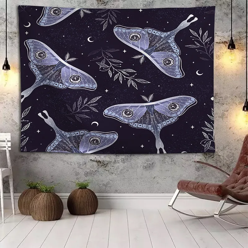 Настенный гобелен с принтом бабочки экзотические аксессуары декор эстетические