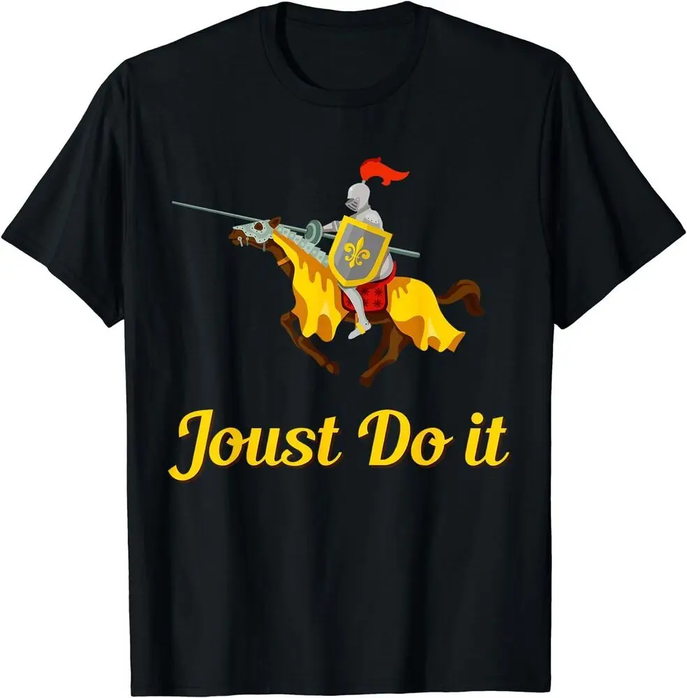 Винтажная забавная футболка в стиле средневекового рыцаря Joust Do It высокое