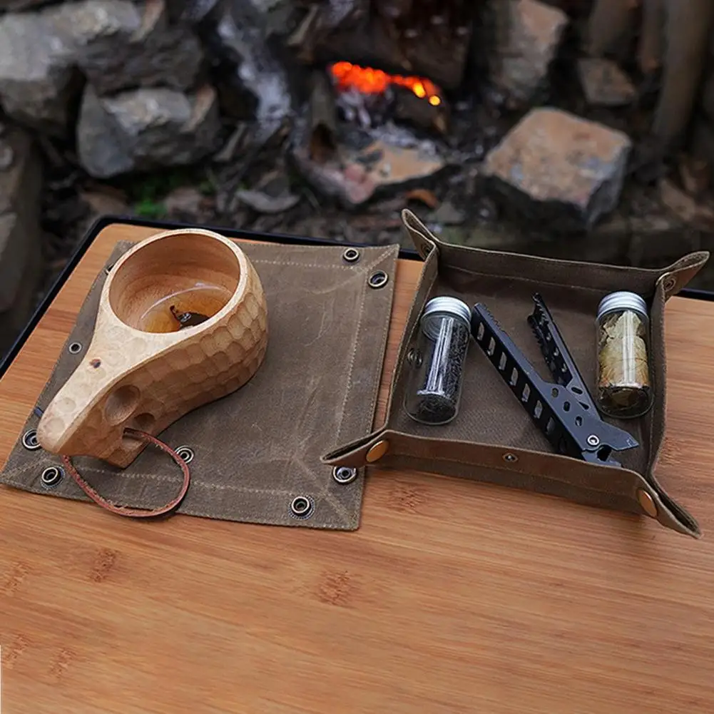 

Outdoor Storage Box Durable Waterproof Reusable Jewelry Watch Folding Sundries Storage Tray Camping Gadgets