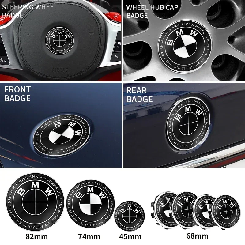 7 шт. 45 мм 68 74 82 эмблема переднего капота автомобиля значок задней багажника для BMW