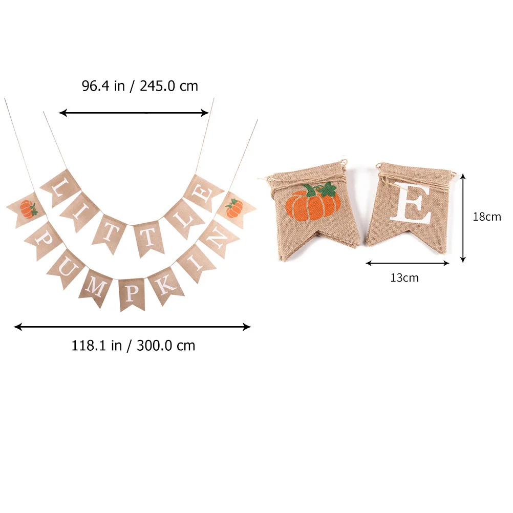 Льняной баннер маленький флаг тыквы каминные украшения овсянка на День
