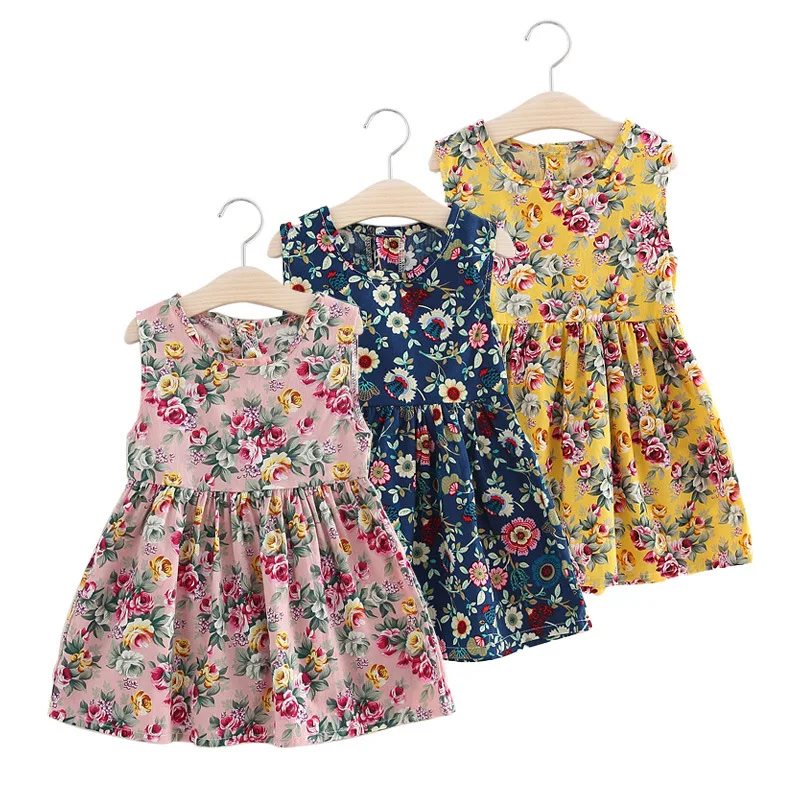 

Spot Amazon Ebay Foreign Trade Girls Summer Dress Cotton Boutique Dress Floral Skirt Children's Princess Skirt