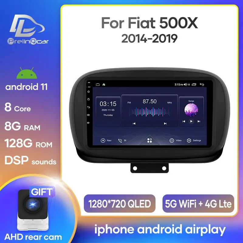 

Prelingcar Android 10 For FIAT 500X 2015 2016 2017 2018 2019 Car Radio Multimedia Video Player GPS Navigation NO DVD 2 Din DSP