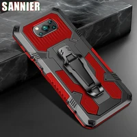 armor magnetic metal back clip case for xiaomi poco m4pro m3pro x3pro x3nfc m3 x3 f3 shockproof holder cover for xiaomi cc9pro