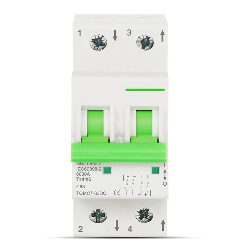 

DC550V Solar PV Circuit Breaker 2P Mini Circuit Breaker For PV System Short Circuit Protector