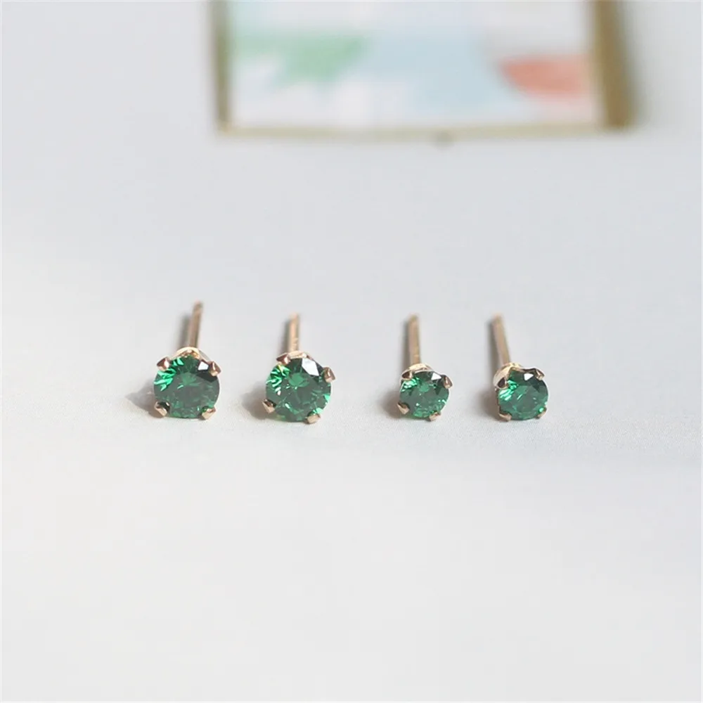 

American 14K Gold Filled accessories emerald Zircon Earrings marking anti-counterfeiting