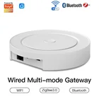 Умный шлюз Tuya ZigBee, многорежимный сетевой шлюз с поддержкой Wi-Fi и Bluetooth, с голосовым управлением через приложение Tuya