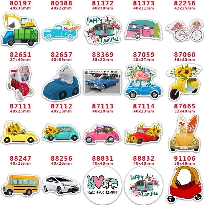 

30 шт./лот игрушечный автомобиль Печатный плоский полимер для бантов для волос PR80197