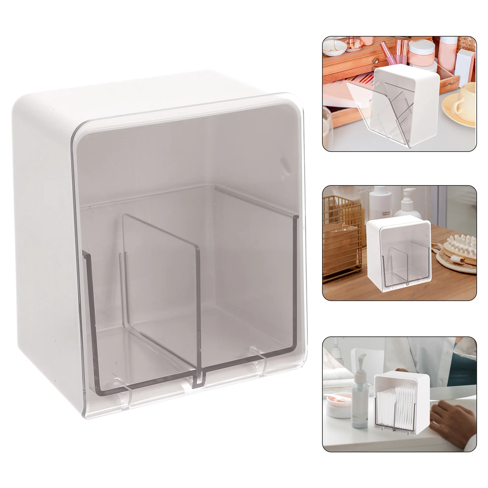 

Cotton Storage Box Holder Pad Makeup Bathroom Dispenser Swab Organizer Wall Cosmeticcanister Hanging Containercountertop Display