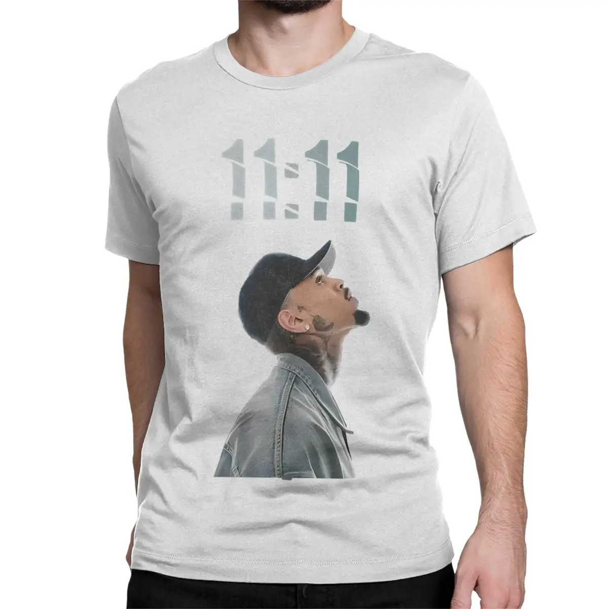 Мужская и женская футболка Рэпер Крис Браун Забавная из 100% хлопка с коротким