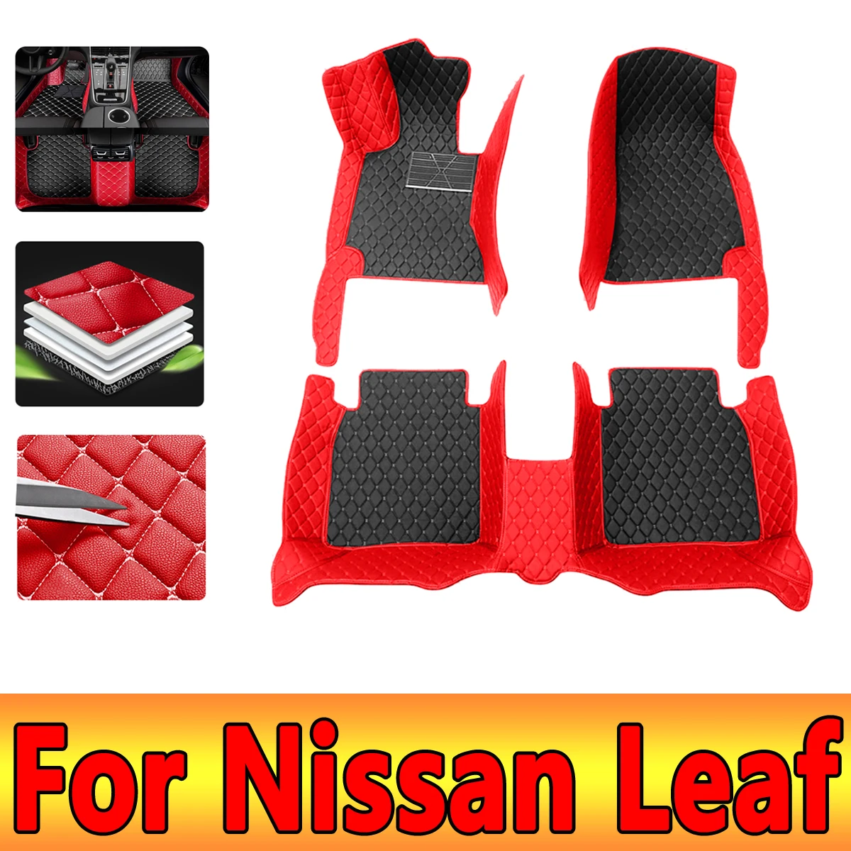 

Car Floor Mats For Nissan Leaf ZE1 2018~2022 Luxury Leather Mat Durable Pad Carpets Interior Parts Rugs Set Car Accessories 2019