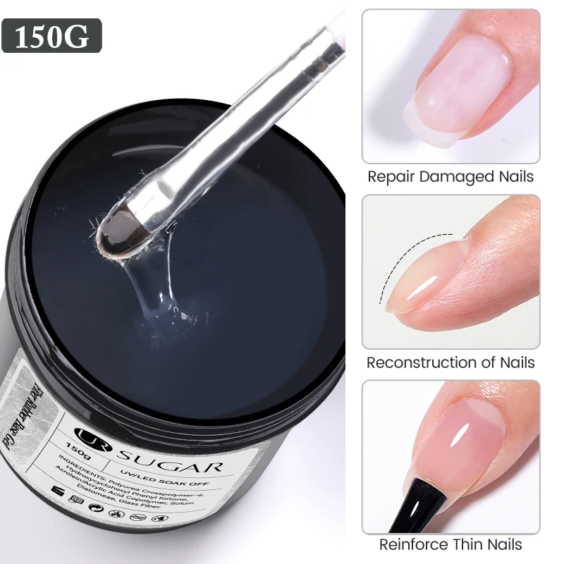 UR SUGAR 150g восстановление искусственных ногтей с резиновой основой Полупостоянный