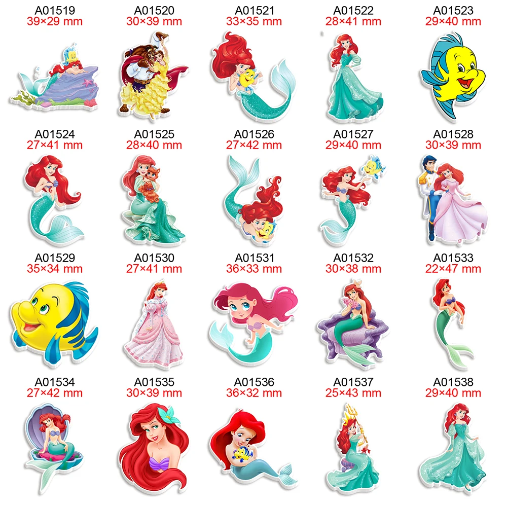

DIY Craft Supplies Sewing Accessories Disney Princess Printed Flatback Planar Resin Mold 30 Pieces/Lot
