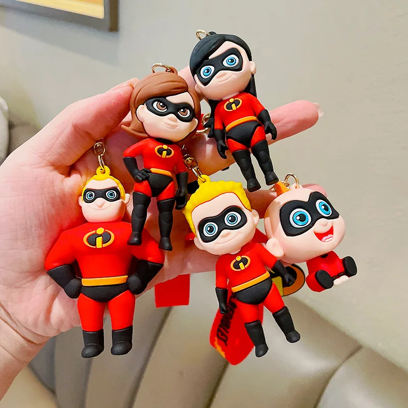 

Disney Cartoon Anime The Incredibles Pendant Keychains Car Key Chain Key Ring Phone Bag Hanging Jewelry Kids Gifts