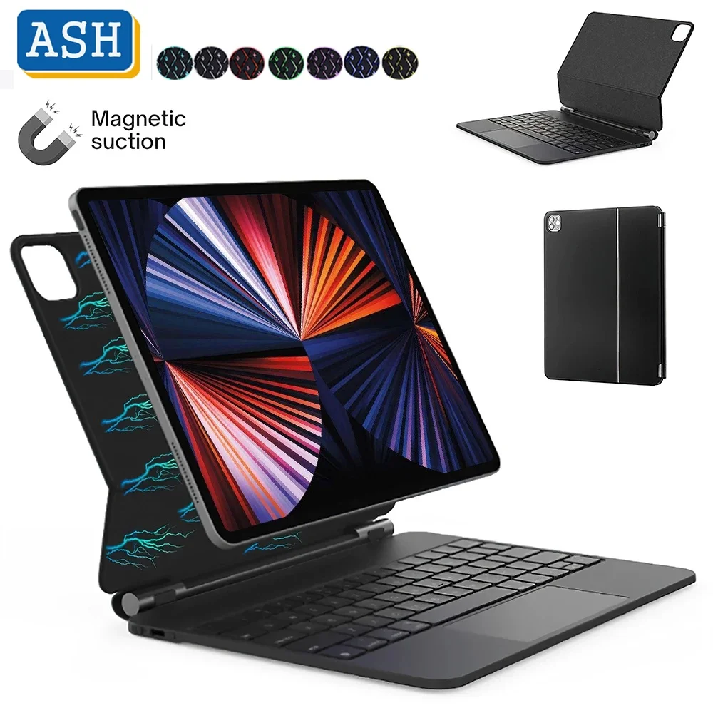 

ASH Magic Keyboard Case For iPad Pro 11 2021 2020 2018 Pro 12.9 M1 Air 5 Air 4 7 Backlit Trackpad Touchpad Keyboards Cover Mouse