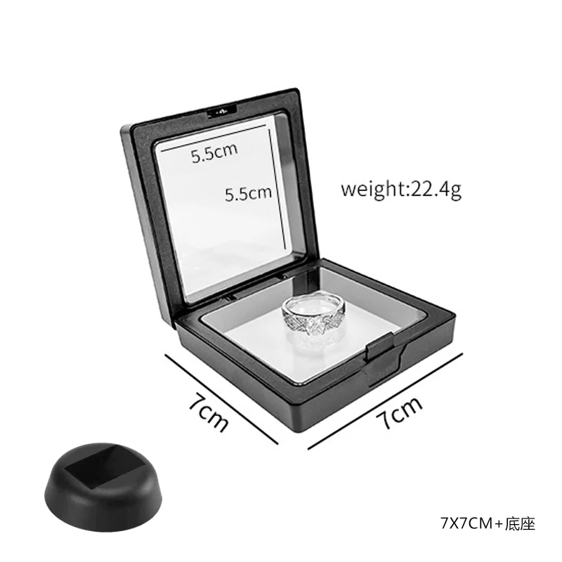 

Новинка 2024, коробка для хранения ювелирных изделий, объемная упаковка, Искусственный драгоценный камень, плавающая рамка, мембрана, кольцо, монета, фотография, держатель для дисплея ожерелья