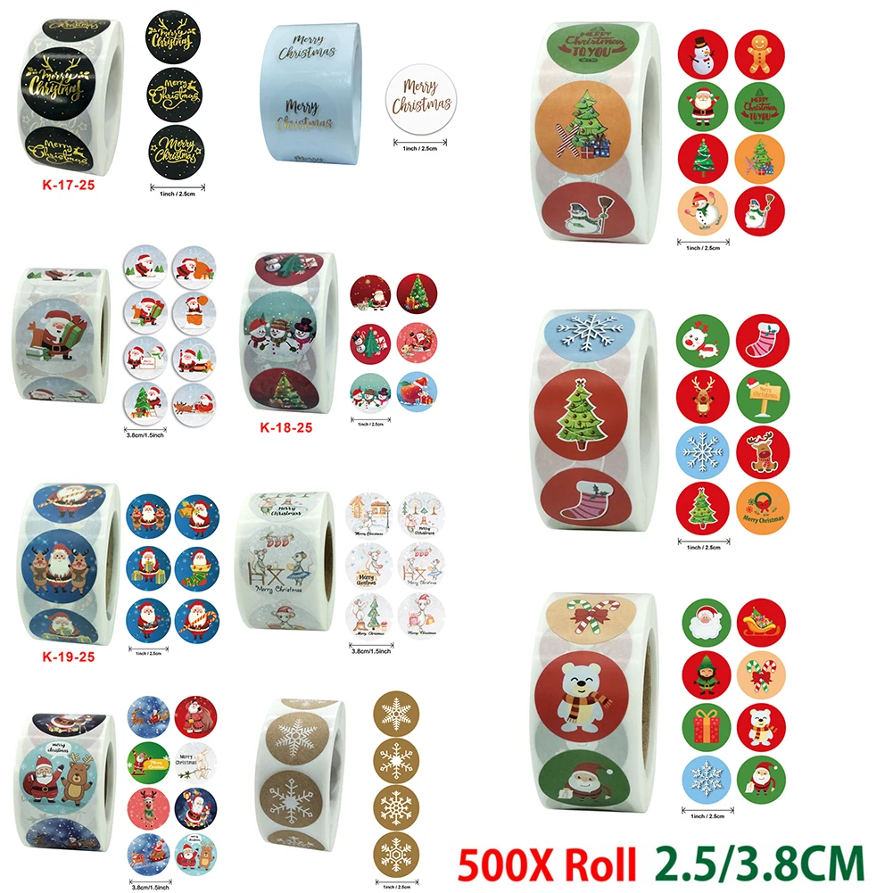 

Merry Christmas Stickers Christmas Theme Seal Labels Stickers For DIY Gift Baking Package Envelope Stationery Decor
