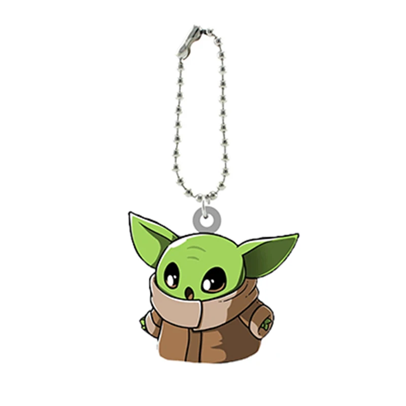 

Disney Star Wars Strong Baby Yoda Pattern Cartoon Keychains Epoxy Resin Doll Key Chain Kids Boys Creative Gifts Jewelrys FYD238