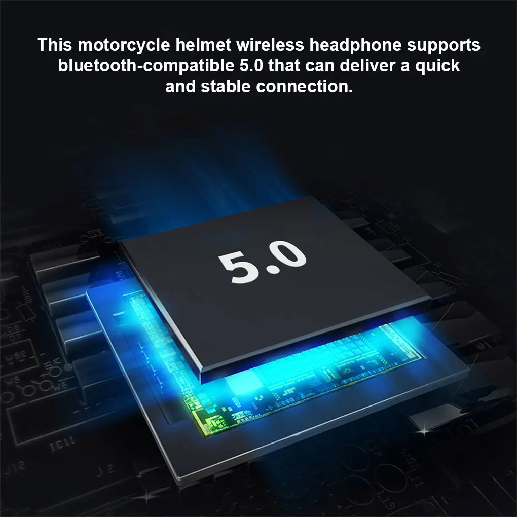 

Motorcycle Helmet Earphone Headphone Handsfree Button Operation Volume Adjustable Bluetooth-compatible 5.0 Headset Low Latency