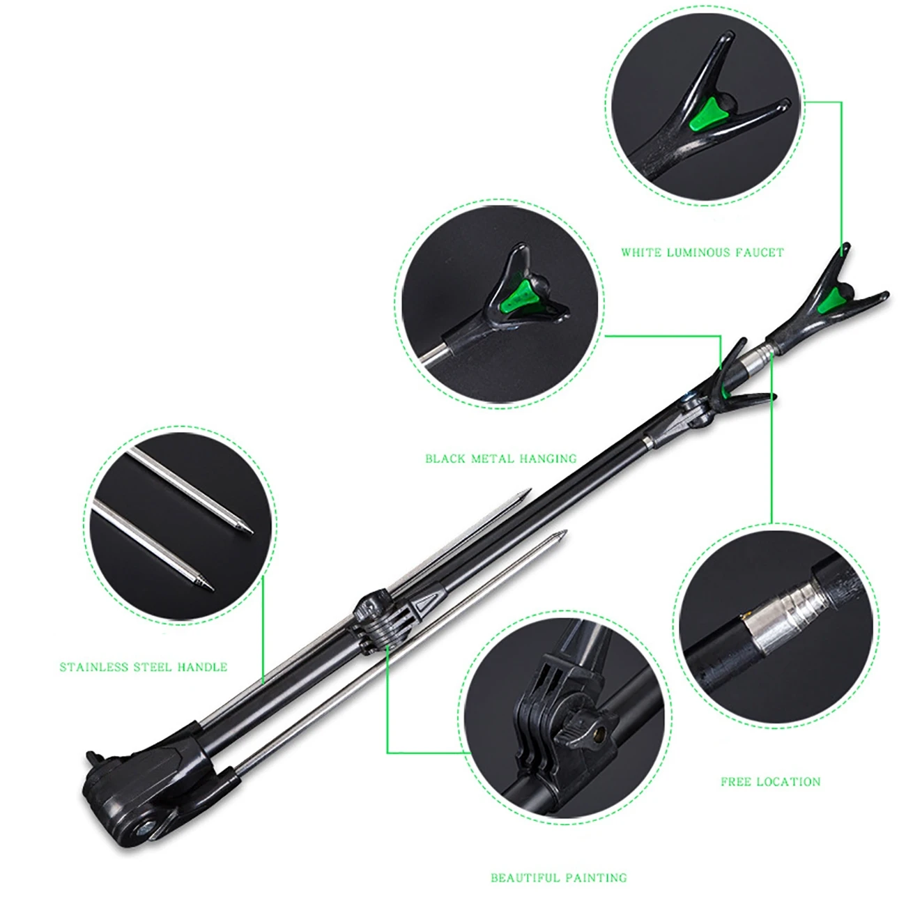 2.4M 1.7M Adjustable Fishing Rod Bracket Stainless Steel Telescopic Holder 360° Support Stand Foldable Fishing Tools Accessories enlarge