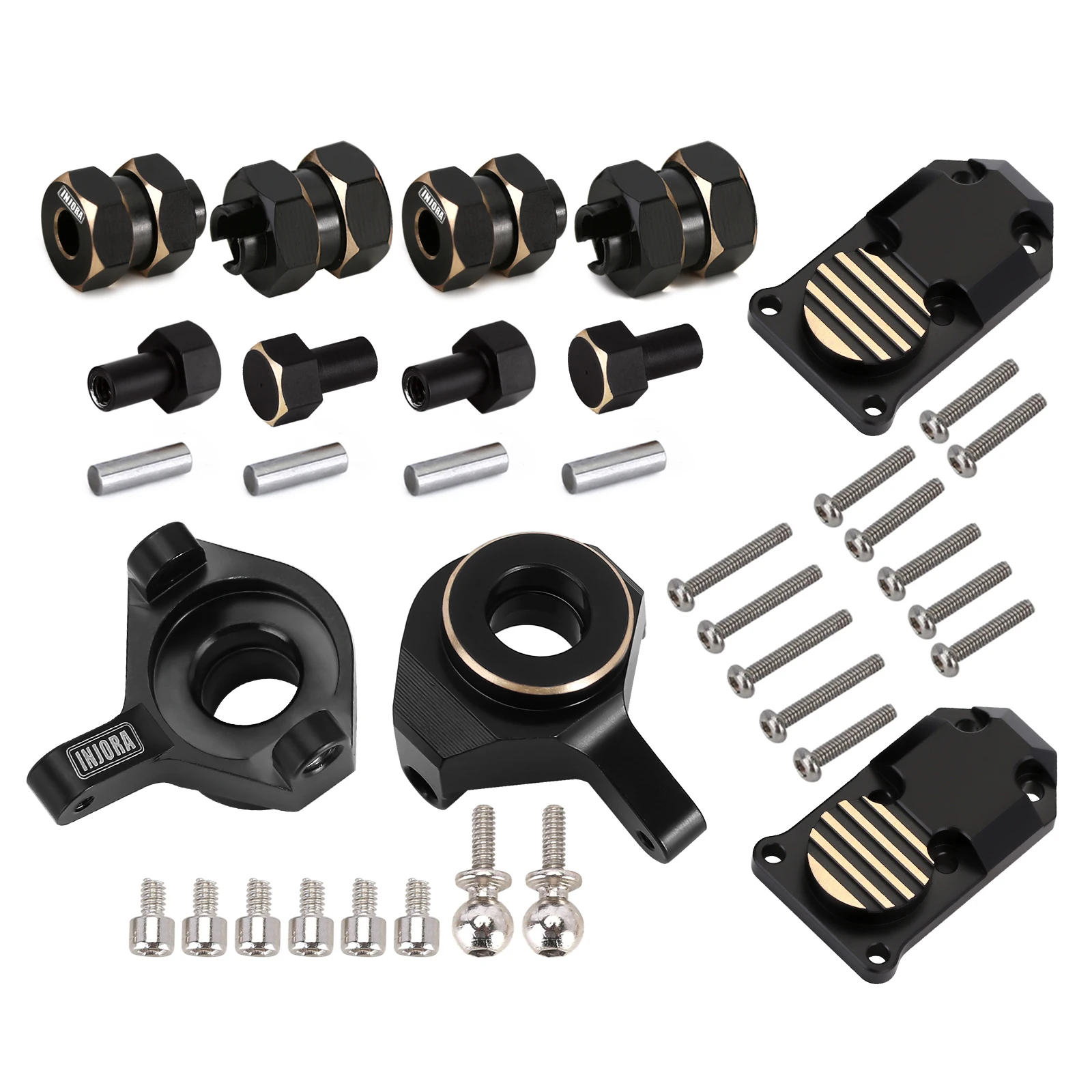 

Черное покрытие, латунный Diff покрытие, рулевые кулаки, шестигранный набор для 1/24 RC Гусеничный автомобиль, осевой SCX24 обновления частей