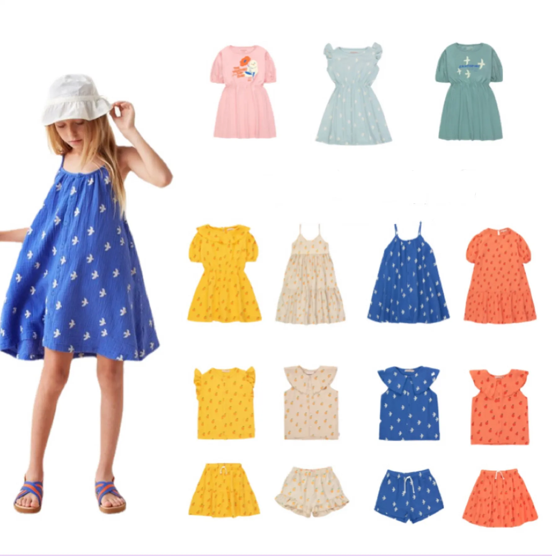 

Kids Clothes Dress Shirts Skirts For 2022 New Summer TC Girls Princess One-Pieces Dress Tee Suit Children's Clothings Teenagers