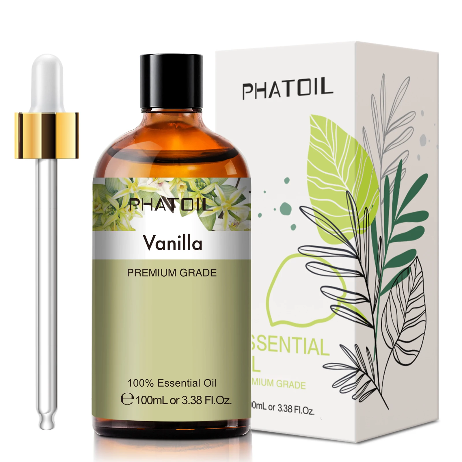 PHATOIL 100ml Vanilla Essential Oils Diffuser Humidifier Spa Massage Pure Natural Lavender Rose Jasmine Sandalwood ​Perfume Oil