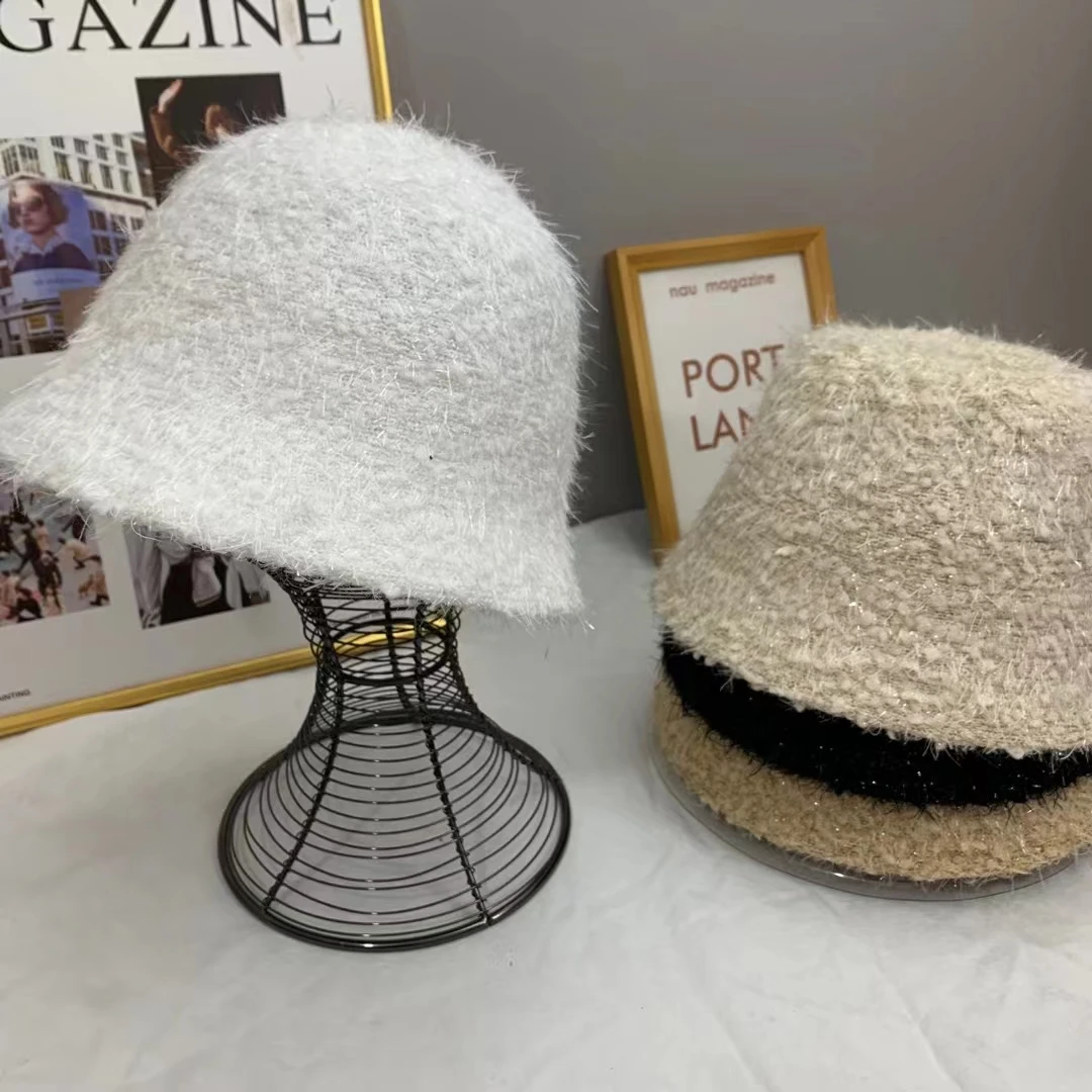 Новинка теплая зимняя Панама из кроличьего меха для женщин мягкая